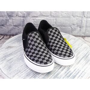 Vans Asher Checkerboard Black Canvas Slip On Skate Shoes Men 9.5 New without Box